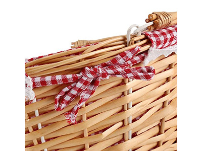 Rattan Picnic Basket Vietnam Backpack For Two Cylinder Camping Bag Gingham