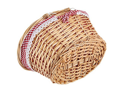 Rattan Picnic Basket Vietnam Backpack For Two Cylinder Camping Bag Gingham