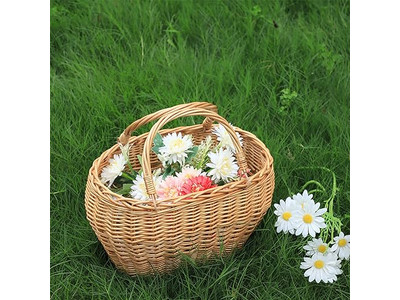 Set Of 4 Wicker Picnic Basket Double Sided Insulation Keeping Huge