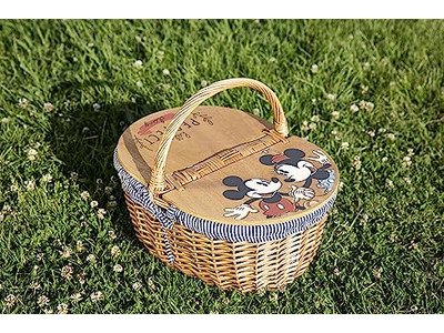 Small Seagrass Basket Picnic Gear And Accessories Set Wooden Lid Cover