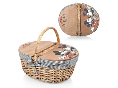 Small Seagrass Basket Picnic Gear And Accessories Set Wooden Lid Cover