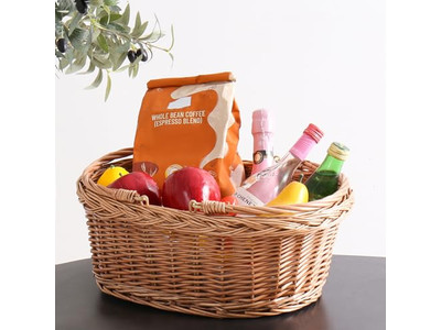 Storage Basket Picnic Rattan Blue Wiker Insulated Outdoor Cooler Willow Wicker