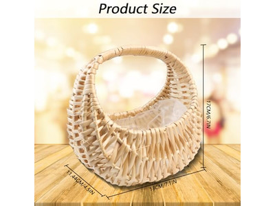 Straw Gift Basket Picnic Suppliers Green Hand Woven Baby Family Supplies