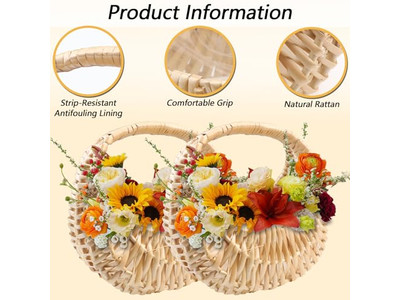 Straw Gift Basket Picnic Suppliers Green Hand Woven Baby Family Supplies