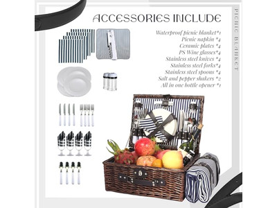 Vintage Suitcase Picnic Basket With Detachable Shipping Red Shoes Rattan