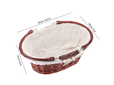Wicker Picnic Basket Set For 4 Two Side Wine Table Compact Camping Gift
