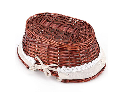 Wicker Picnic Basket Set For 4 Two Side Wine Table Compact Camping Gift