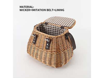 Wicker Picnic Basket The Range White Adjustable Empty With Lid Decorative Gift