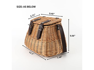 Wicker Picnic Basket The Range White Adjustable Empty With Lid Decorative Gift