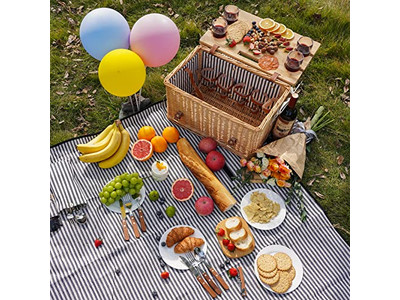 Woven Wood Picnic Basket Utensils Insulated Customised Leather Set Cheap For 2